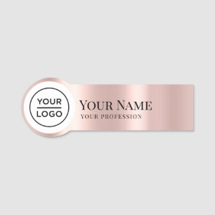 Elegante Roze Gouden Vorm Employee Pin Logo Naamplaatje