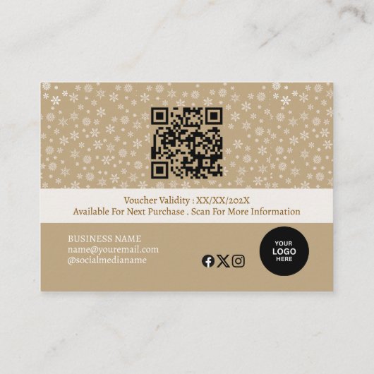 Elegante roze gouden vrolijke kerstbusiness kortingskaartje (Achterkant)