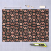 Elegante roze gouden waaier grid Art Deco patroon Tissuepapier (Craft)
