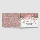 Elegante Roze Gouden Waterverf Bruidsdouche Gastenboek (Volledig)