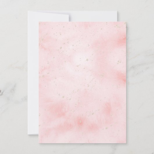 Elegante roze gouden Waterverf Floral Baby Brunch Kaart (Achterkant)