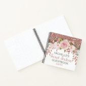 Elegante Roze Gouden Waterverf Sweet Sixteen Gast  Notitieboek (Binnen)