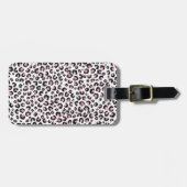 Elegante roze gouden zwarte luipaardprint bagagelabel (Voorkant horizontaal)
