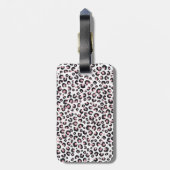 Elegante roze gouden zwarte luipaardprint bagagelabel (Achterkant verticaal)