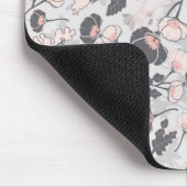 Elegante roze grijze bloemen muismat (Hoek)