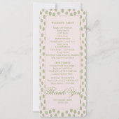 Elegante roze groen gestippelde bruiloft programma (Achterkant)