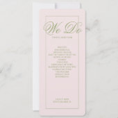 Elegante roze groen gestippelde bruiloft programma (Voorkant)