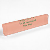 Elegante roze & groene aangepaste naam naambordje