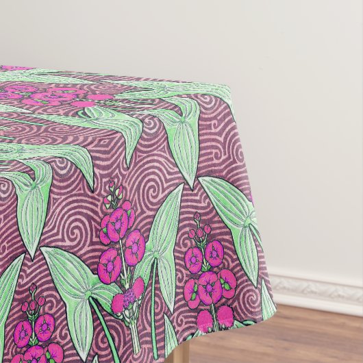 Elegante  Roze Groene Art Nouveau Bloemen Tafelkleed (Voorbeeld)