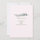 Elegante roze groene bloem 50e verjaardag van vrou kaart (Achterkant)