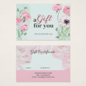 Elegante roze groene bloem een cadeau voor u visitekaartje (Voorkant /achterkant)