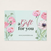 Elegante roze groene bloem een cadeau voor u visitekaartje (Voorkant)