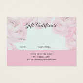 Elegante roze groene bloem een cadeau voor u visitekaartje (Achterkant)