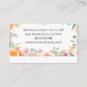 Elegante roze groene bloemenborder evenementenplan visitekaartje (Achterkant)