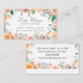 Elegante roze groene bloemenborder evenementenplan visitekaartje (Voorkant / Achterkant)