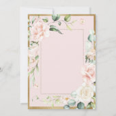Elegante Roze Groene Blos Florale Trouw Uitnodigin Kaart (Achterkant)