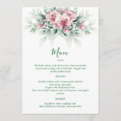 Elegante Roze Groene Moderne Huwelijk Menu (Voorkant)