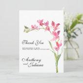 Elegante roze groene orchidee bloem zomer Dank u Kaart (Staand voorkant)