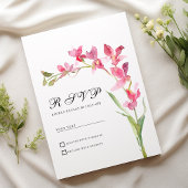 Elegante roze groene orchidee bloem zomer RSVP Kaart
