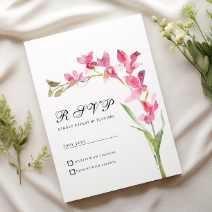 Elegante roze groene orchidee bloem zomer RSVP Kaart