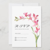 Elegante roze groene orchidee bloem zomer RSVP Kaart (Voorkant)