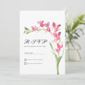 Elegante roze groene orchidee bloem zomer RSVP Kaart (Staand voorkant)