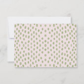 Elegante roze groene Stippen bruiloft RSVP Kaartje (Achterkant)