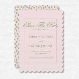 Elegante roze groene Stippen bruiloft Save The Date