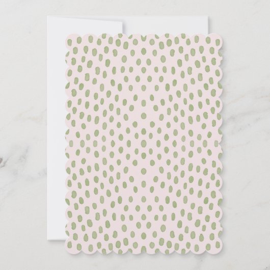 Elegante roze groene Stippen bruiloft Save The Date (Achterkant)