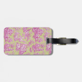 Elegante  roze groene toile de jouy bagagelabel (Achterkant horizontaal)