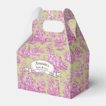 Elegante Roze Groene Toile de Jouy Monogram