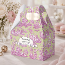 Elegante Roze Groene Toile de Jouy Monogram