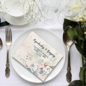 Elegante Roze Groene Waterverf Bloemen QR Code Fot All In One Uitnodiging