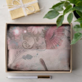 Elegante Roze Grunge  Bloemen Decoupage Tissuepapier (Geschenk)