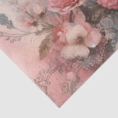 Elegante Roze Grunge  Bloemen Decoupage Tissuepapier (Detail)