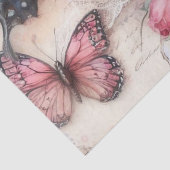 Elegante Roze Grunge Bloemen Decoupage Tissuepapier (Detail)