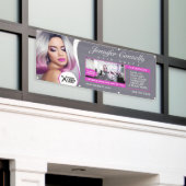 Elegante Roze Haarsalon, Schoonheidssalon Spandoek (Buitenkant Gebouw)