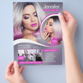 Elegante Roze Hair Salon Flyer (Hand)