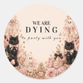 Elegante Roze Halloween-viering Ronde Sticker (Voorkant)