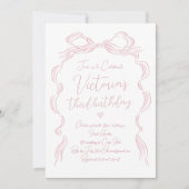 Elegante roze hand getekend boog elke leeftijd Bab Kaart (Voorkant)