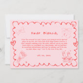 Elegante roze Hand getrokken bruidsmeisje voorstel Kaart (Achterkant)