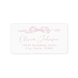 Elegante Roze Handgetekende Boog Retouradres Label