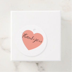Elegante Roze Hart Bedankt Trouw Favor Tag Bedankjes Labels