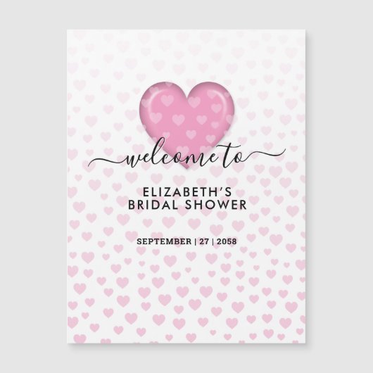Elegante Roze Hart en Spikkels Ontwerp (Voorkant)