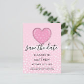 Elegante Roze Hart en Spikkels Ontwerp Briefkaart (Staand voorkant)