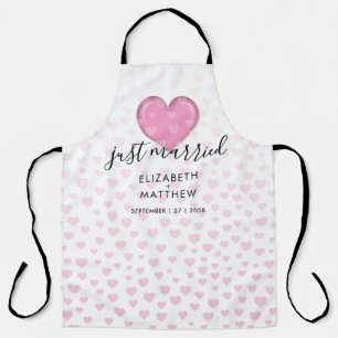 Elegante Roze Hart en Spikkels Ontwerp Schort
