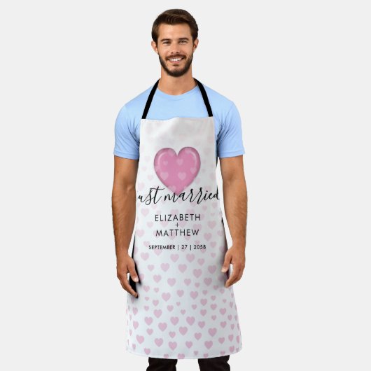Elegante Roze Hart en Spikkels Ontwerp Schort (Gedragen)