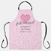 Elegante Roze Hart en Spikkels Ontwerp Schort (Voorkant)