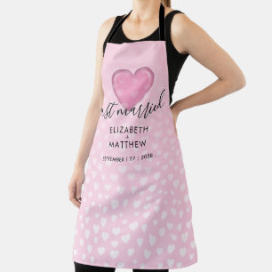 Elegante Roze Hart en Spikkels Ontwerp Schort