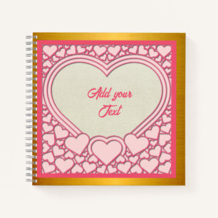 Elegante Roze Hart Gelukkige Valentijnsdag Stijlvo Notitieboek